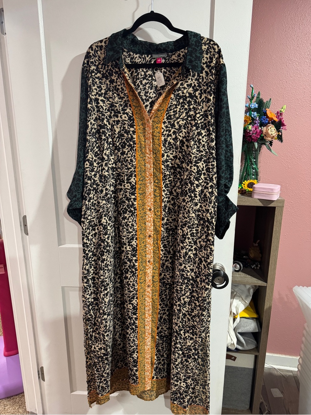 Vince Camaro Boho Floral Button-Front Maxi Dress